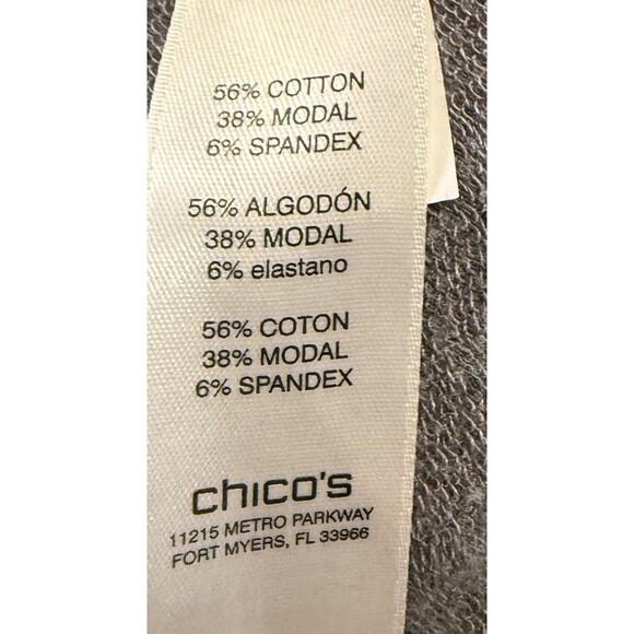 Chico’s Weekends Gray Tunic Top 2 (XL) Soft Modal Blend Cozy Fall Minimalist - Picture 7 of 11